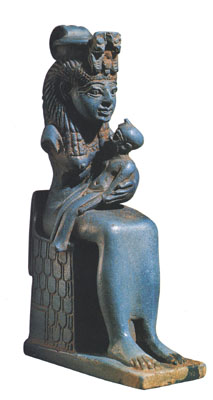 Илл. 20 - Изис с маленьком Горусом на коленях, 551 н.э. Египет. []