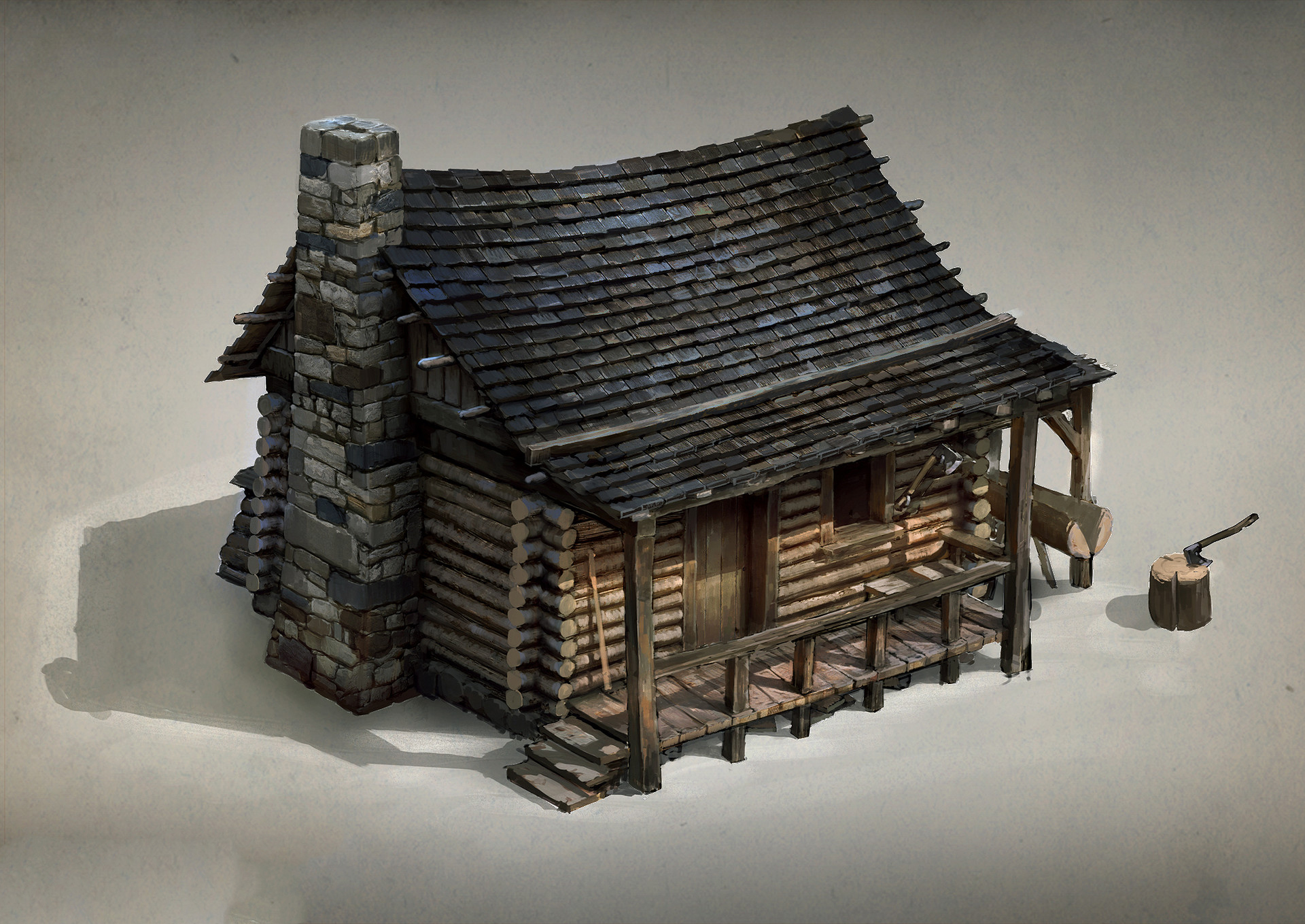 Средневековая деревня дом крестьянина