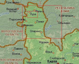 Карта луза кировская область со спутника в реальном времени