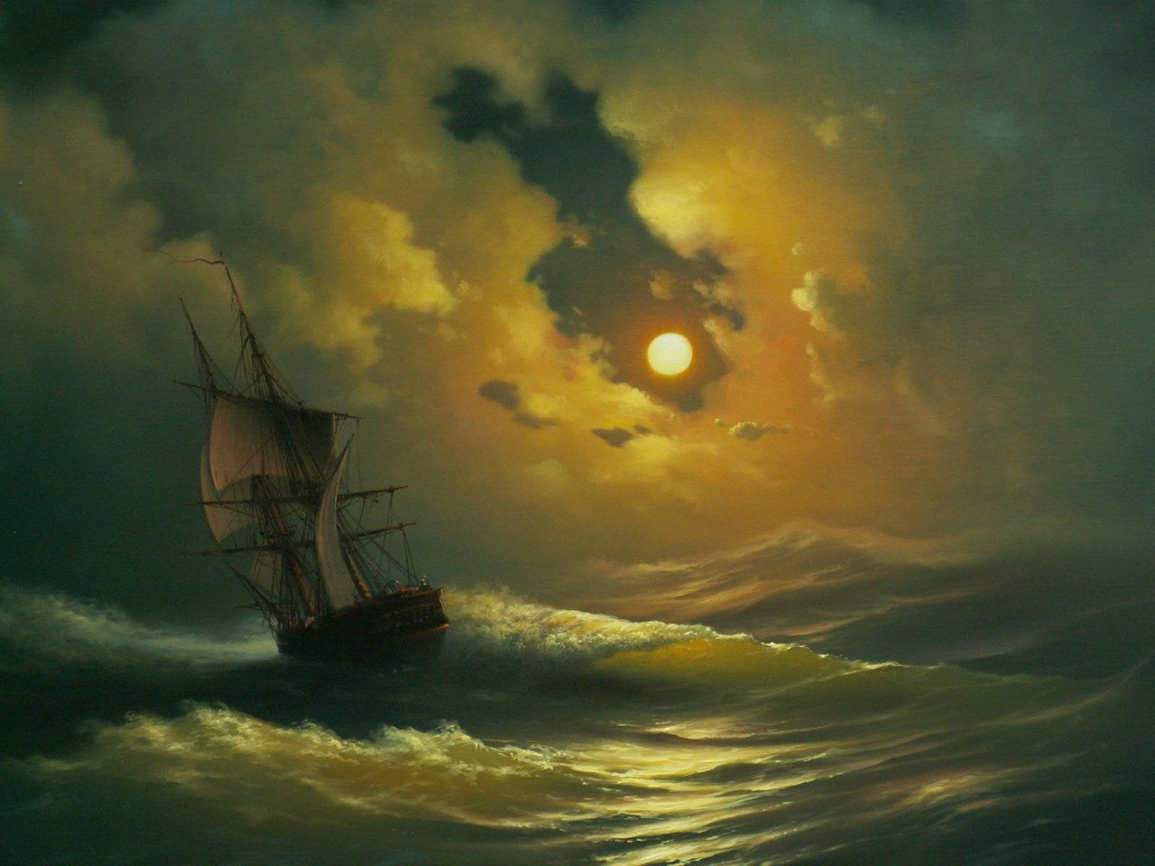 Картина Айвазовского буря на море