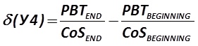 The indicator δ (У4) is calculated by the formula [Alexander Shemetev]