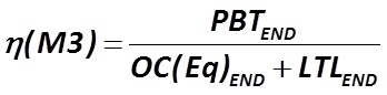 The indicator η (М3) is calculated by the formula  [Alexander Shemetev]