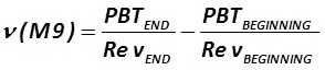 The indicator ν (М9) is calculated by the formula  [Alexander Shemetev]