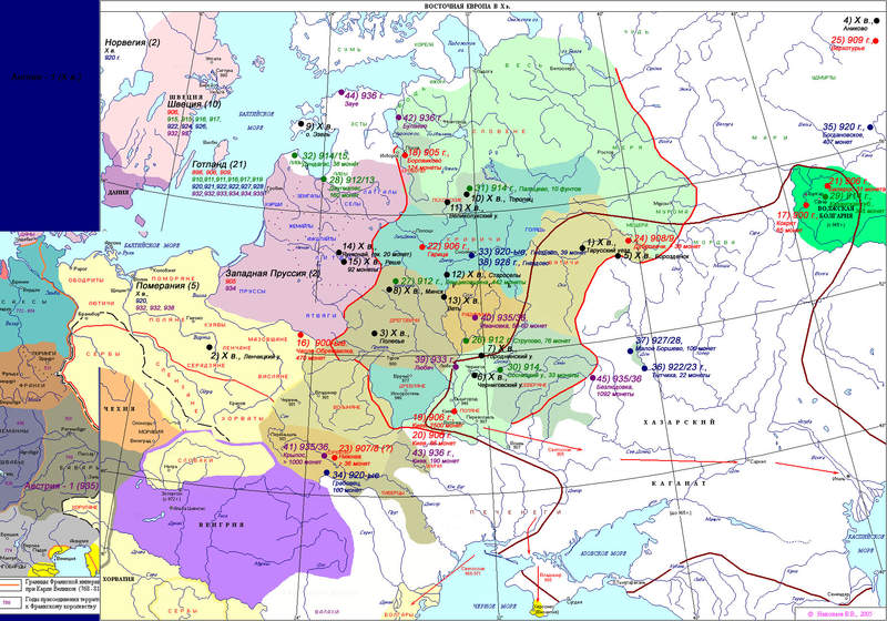 Карта восточной европы 9 век
